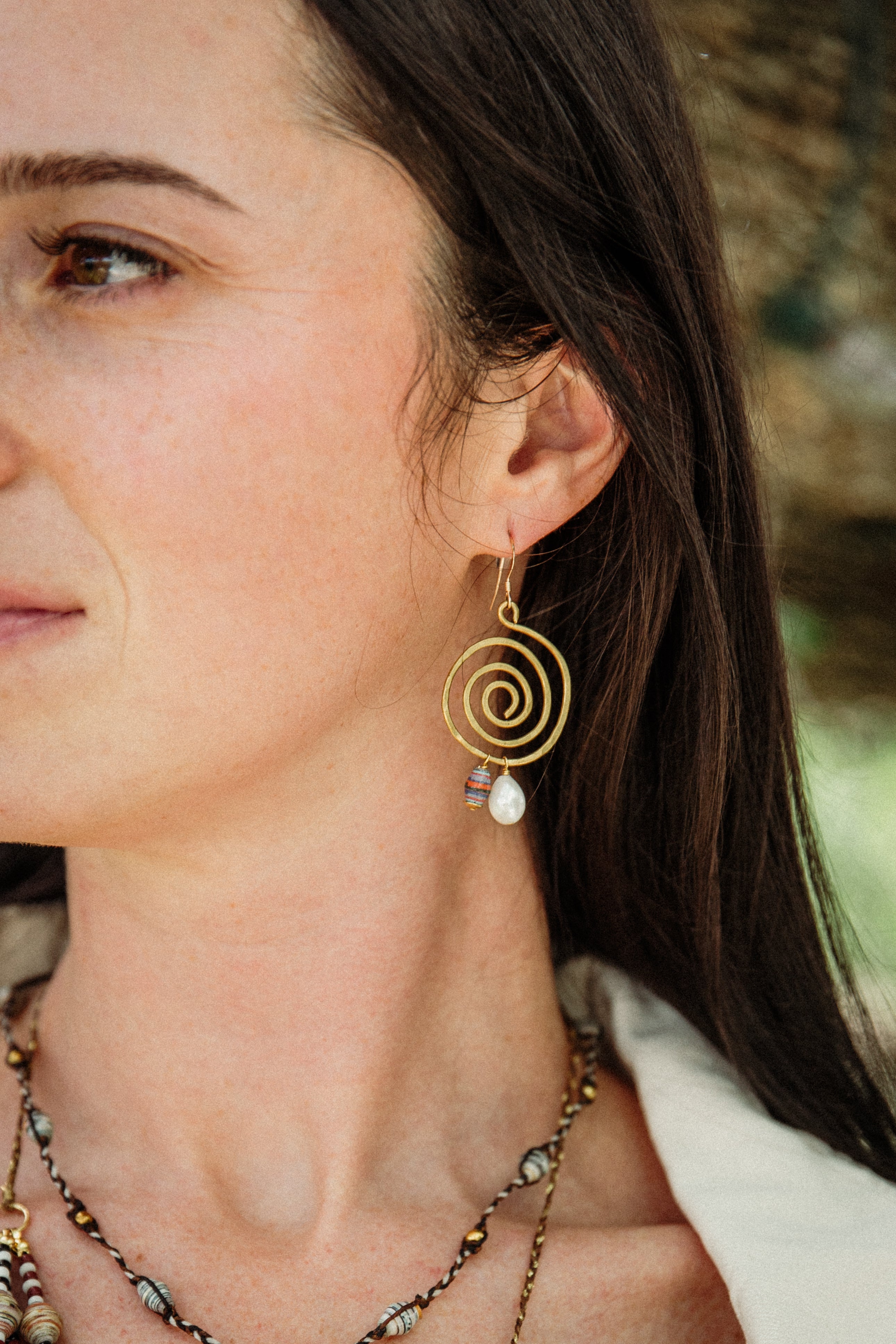 TWOPU Spiral Earrings in Brass