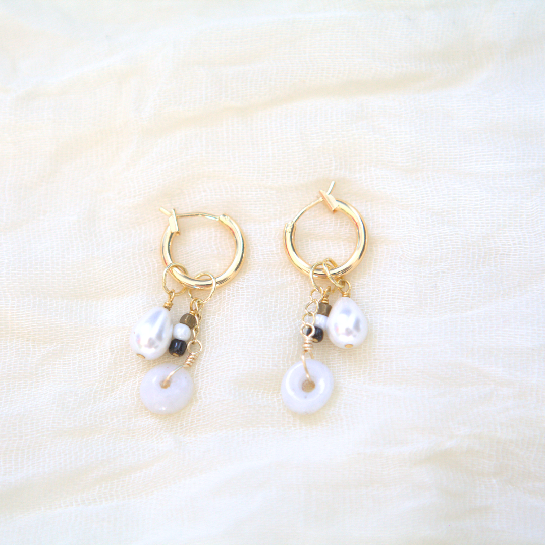 Pearly Hoop Earrings