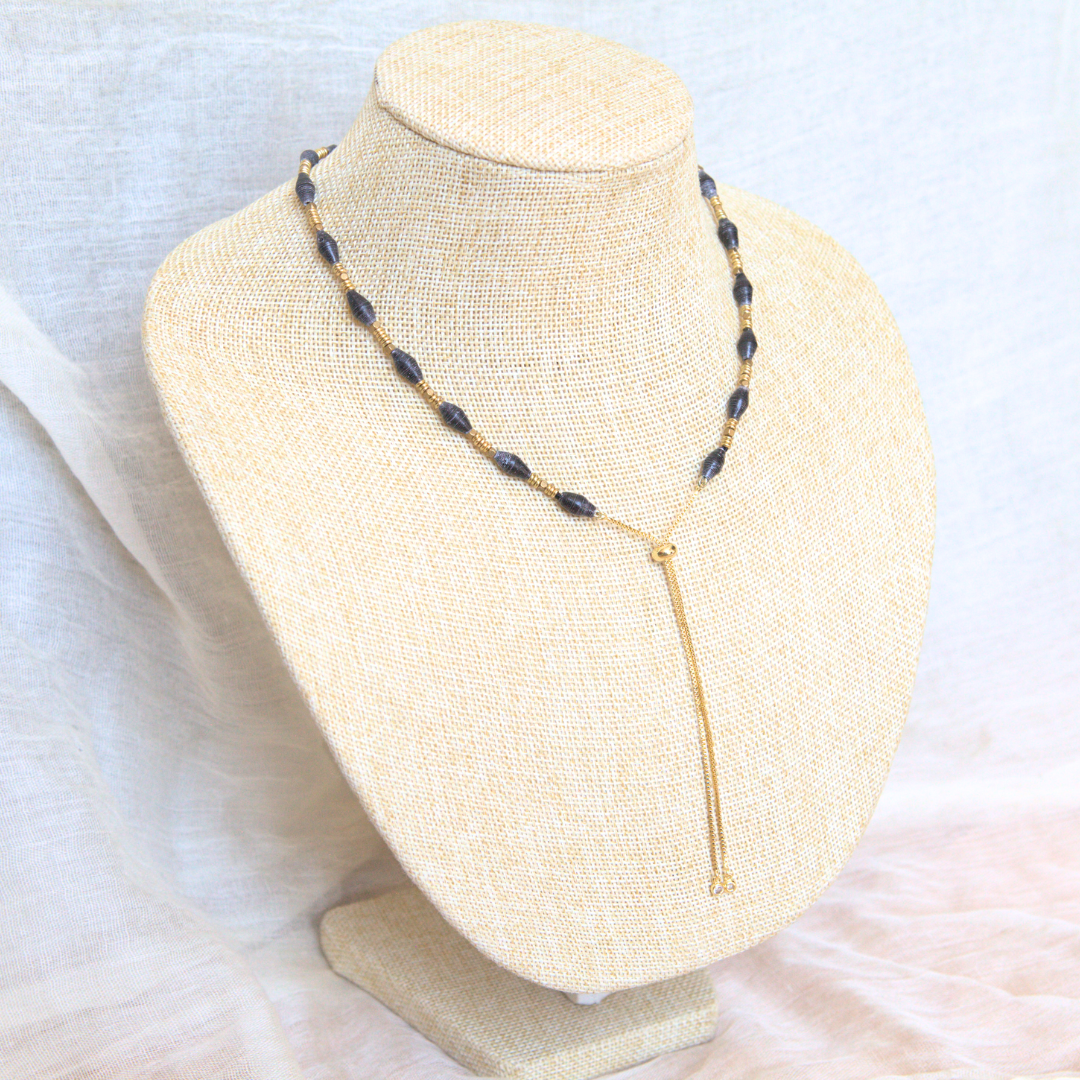 Sliding Bow Necklace in Gold