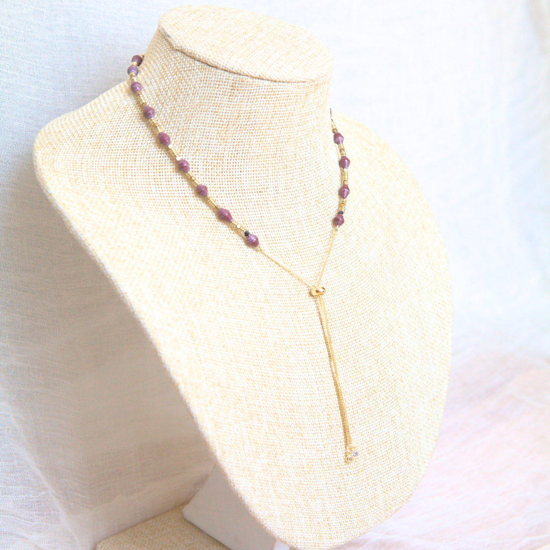 Sliding Bow Necklace in Gold