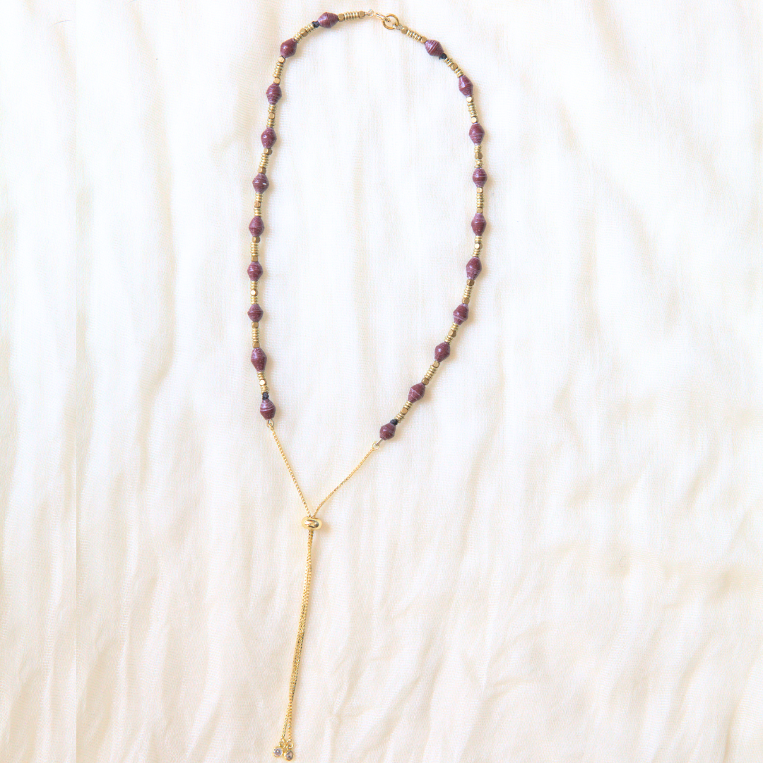 Sliding Bow Necklace in Gold